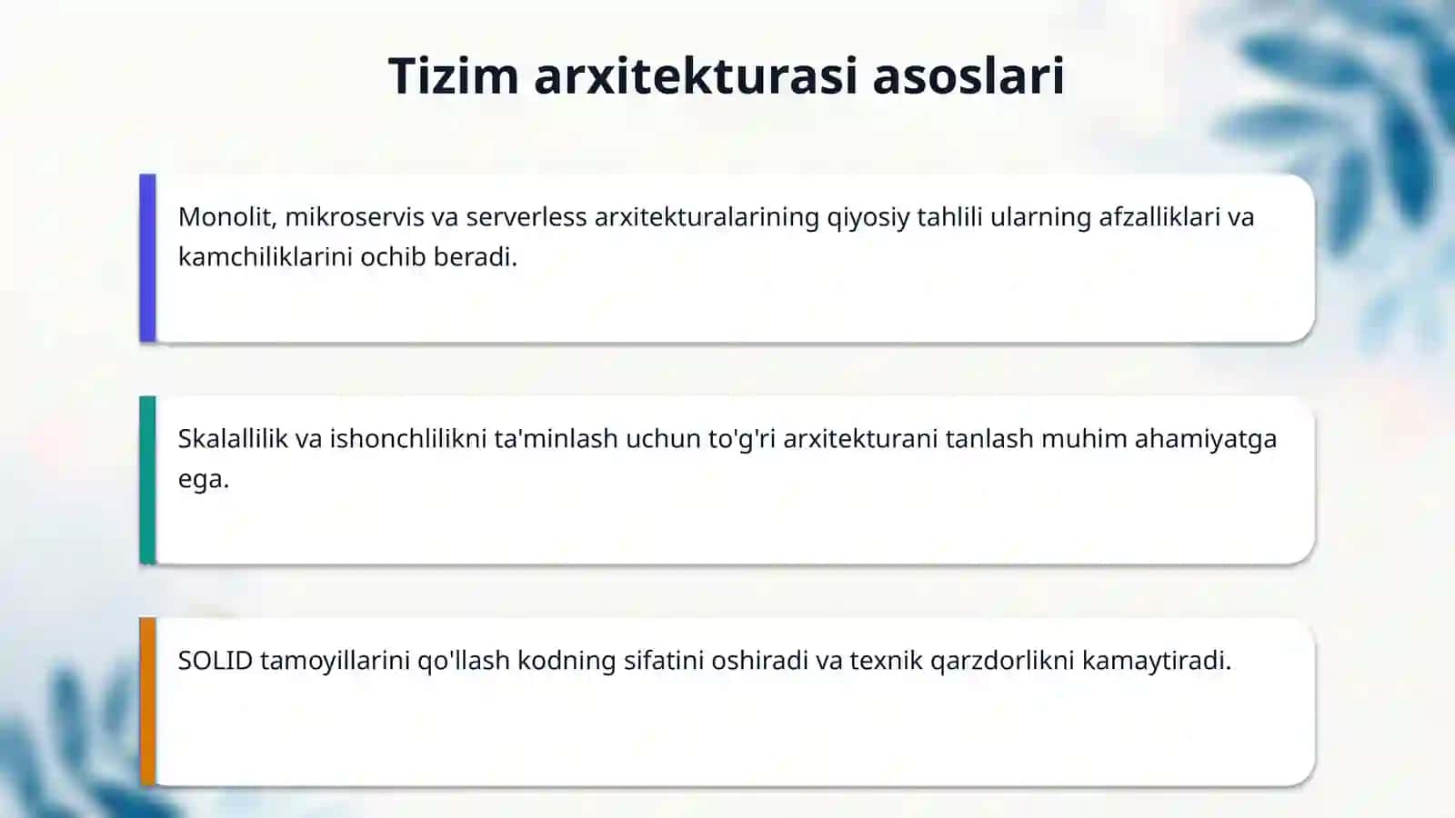 Xususiyatlar va metodlar 4