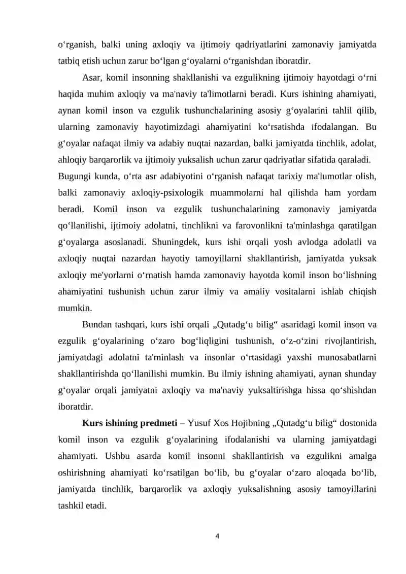 "YUSUF XOS HOJIBNING “QUTADG`U BILIG” ASARIDA TARBIYAVIY G`OYALARNING AHAMIYATI" 4