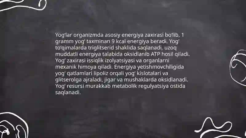 Yogʻlarning biologik roli va asosiy manbalari 4