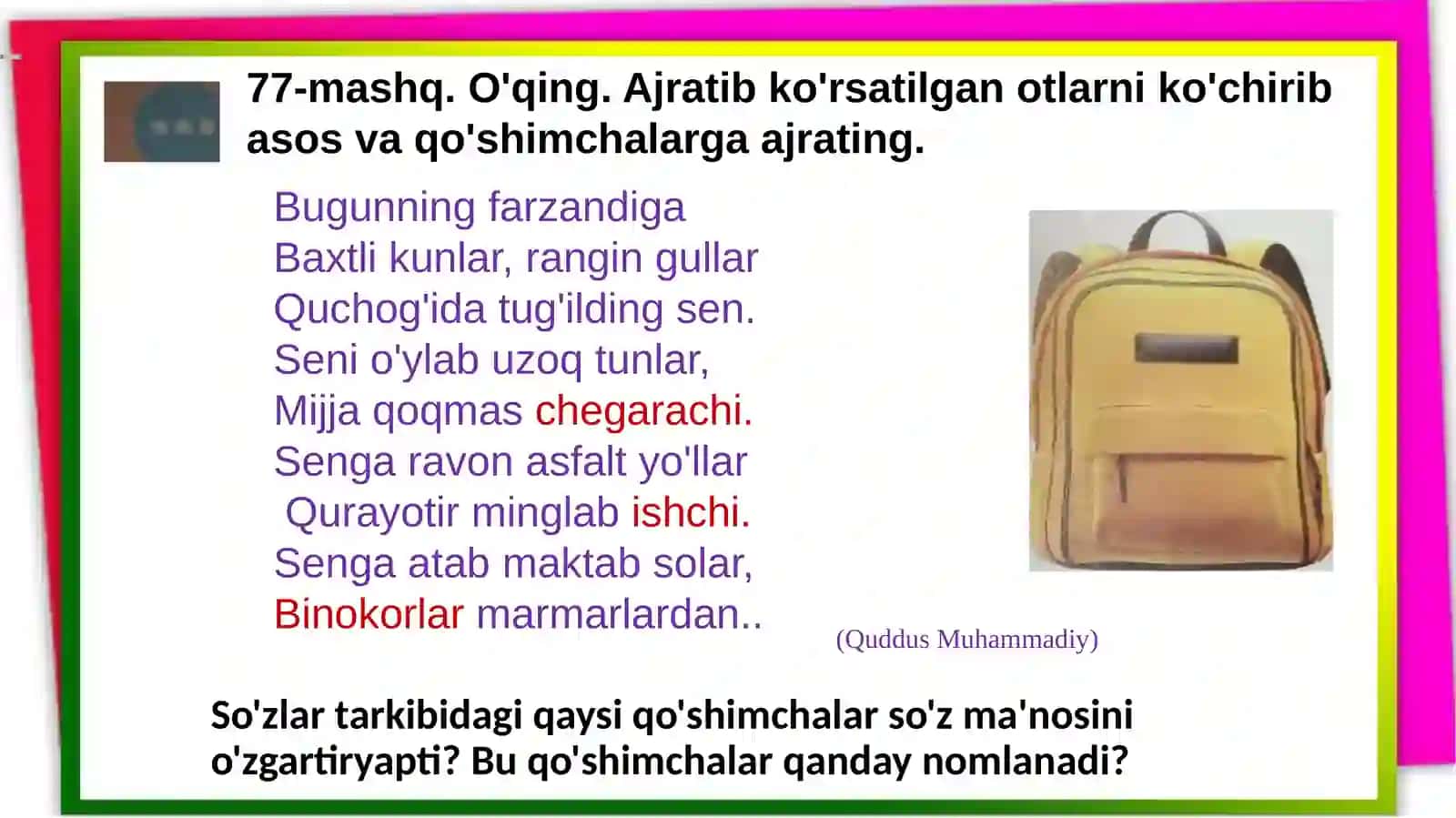 Ot yasovchi qo`shimchalar 4