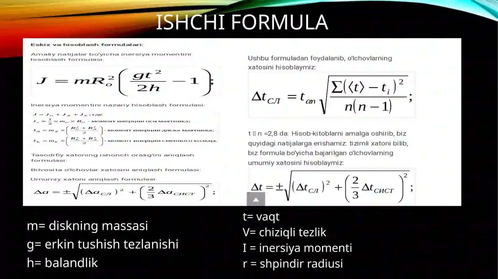 Maksvell mayatni giyordan labaratoriya mashg'uloti 4