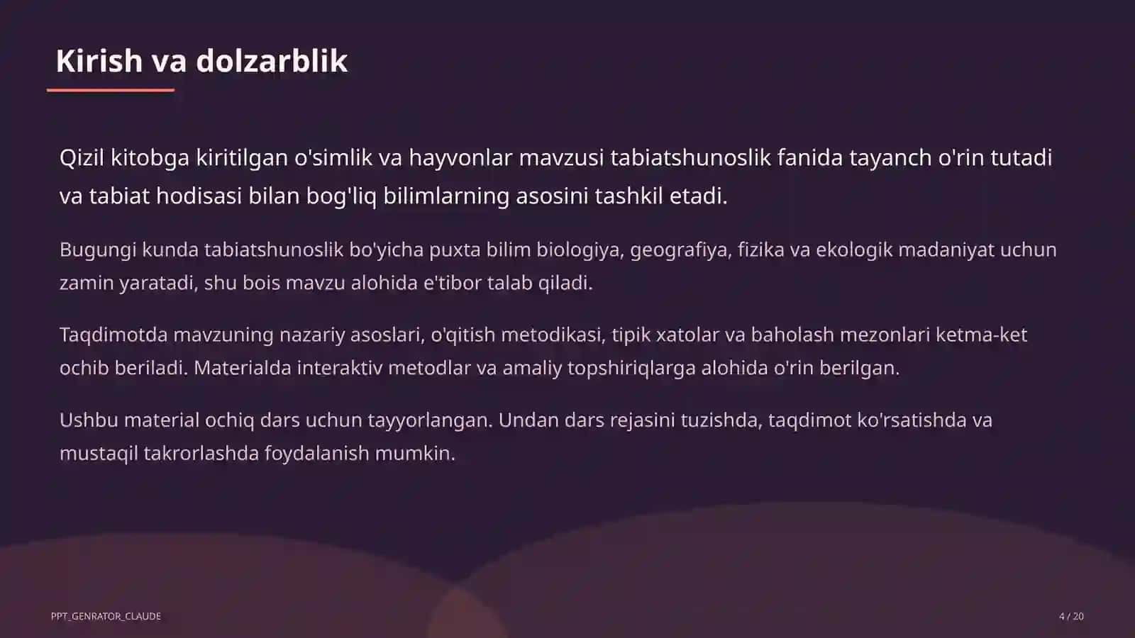 Qizil kitobga kiritilgan o'simlik va hayvonlar (4-sinf) 4