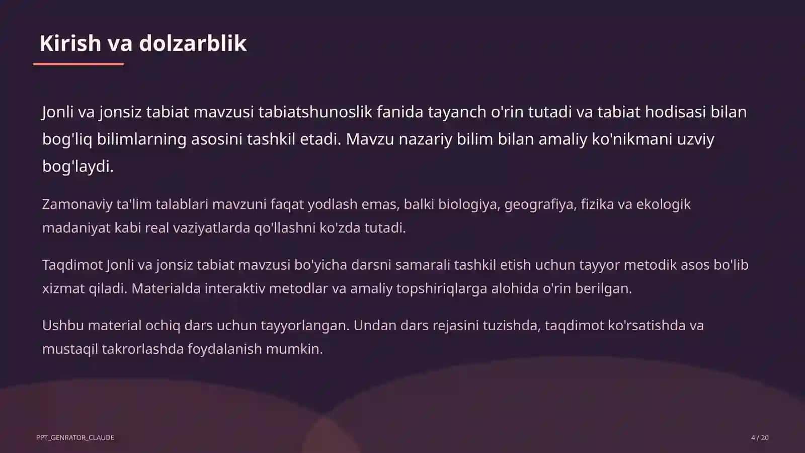 Jonli va jonsiz tabiat (2-sinf) 4