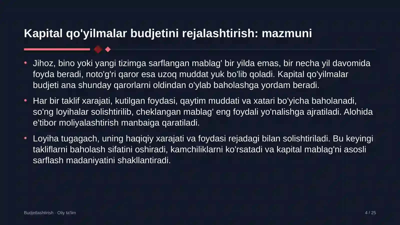 qishki sport turlarida kapital qo'yilmalar budjetini rejalashtirish 5187 4