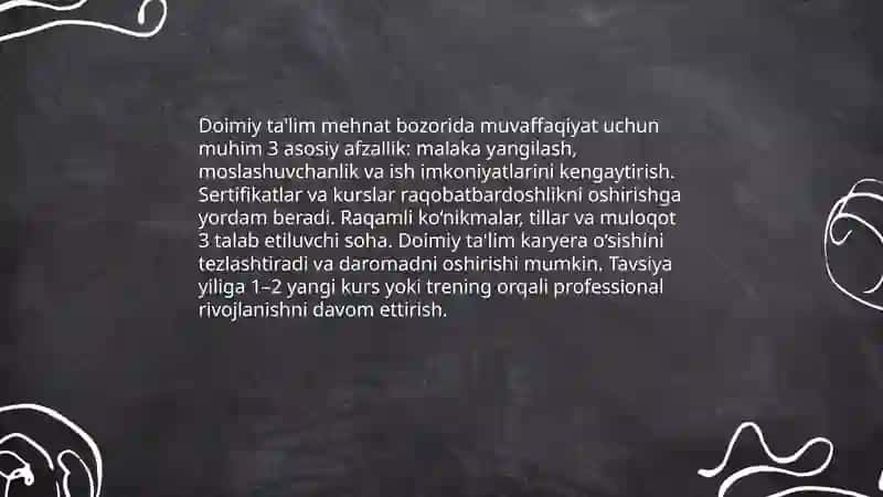 Hayot davomida ta'lim muvaffaqiyat vositasi sifatida 4