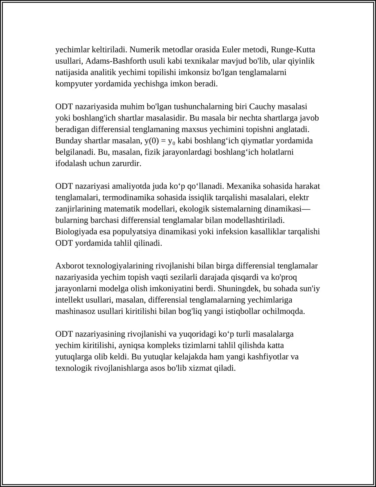 Oddiy Differentsial Tenglamalar Nazariyasi 4