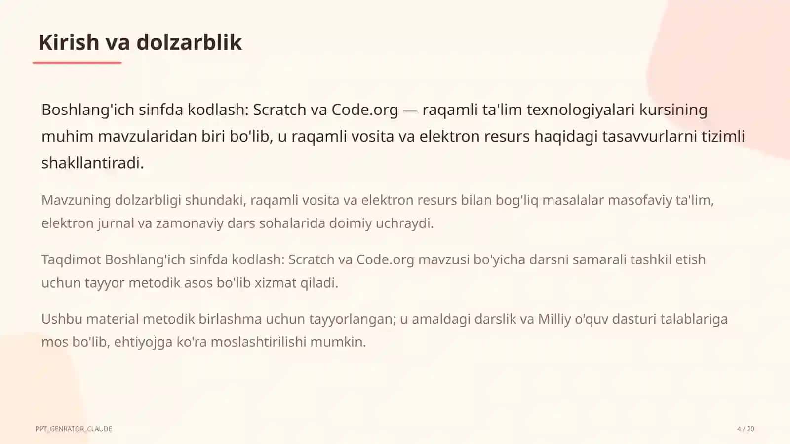Boshlang'ich sinfda kodlash: Scratch va Code.org 4