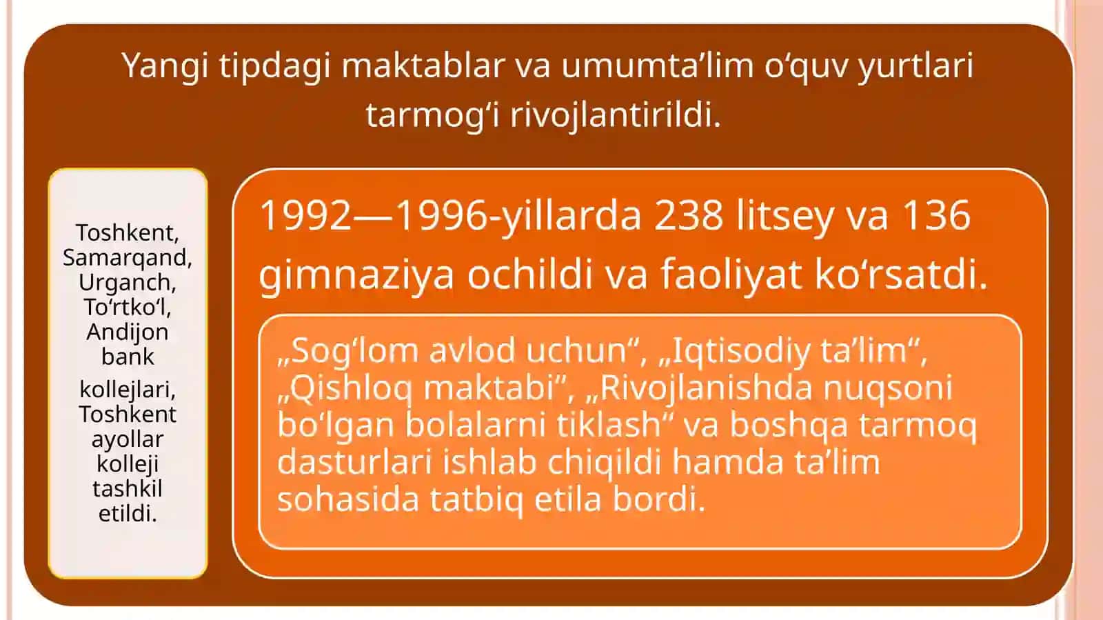 11-mavzu. O‘zbekiston Respublikasida ta’lim sohasida amalga oshirilgan islohotlar 4