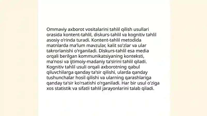 Mediamunozara qobiliyatini oshirish 4