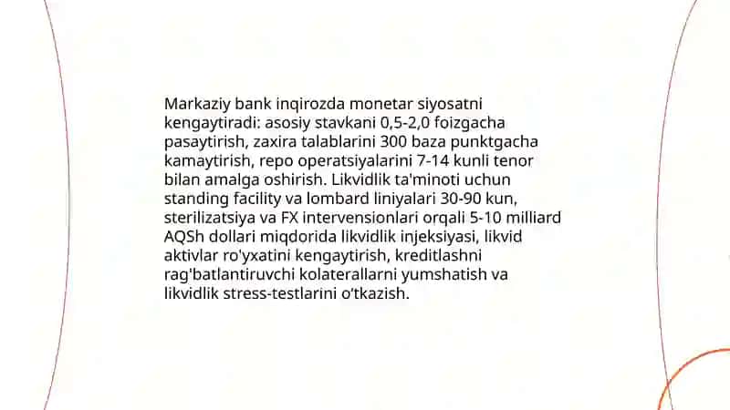 Inqirozga qarshi siyosat va makroiqtisodiy muvozanatini ta'minlash 4