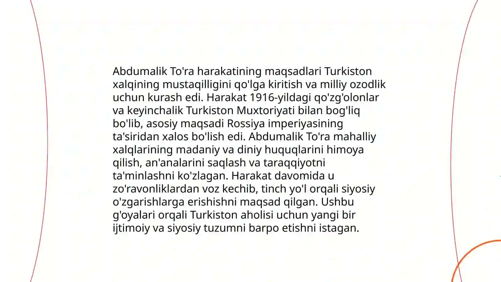 Abdumalik To'ra harakati 4