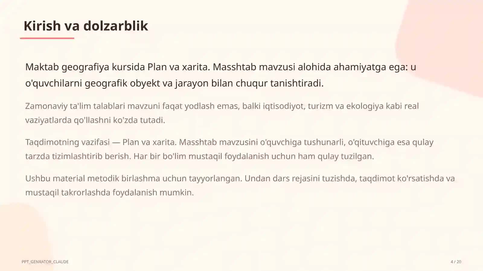 Plan va xarita. Masshtab (5-sinf) 4