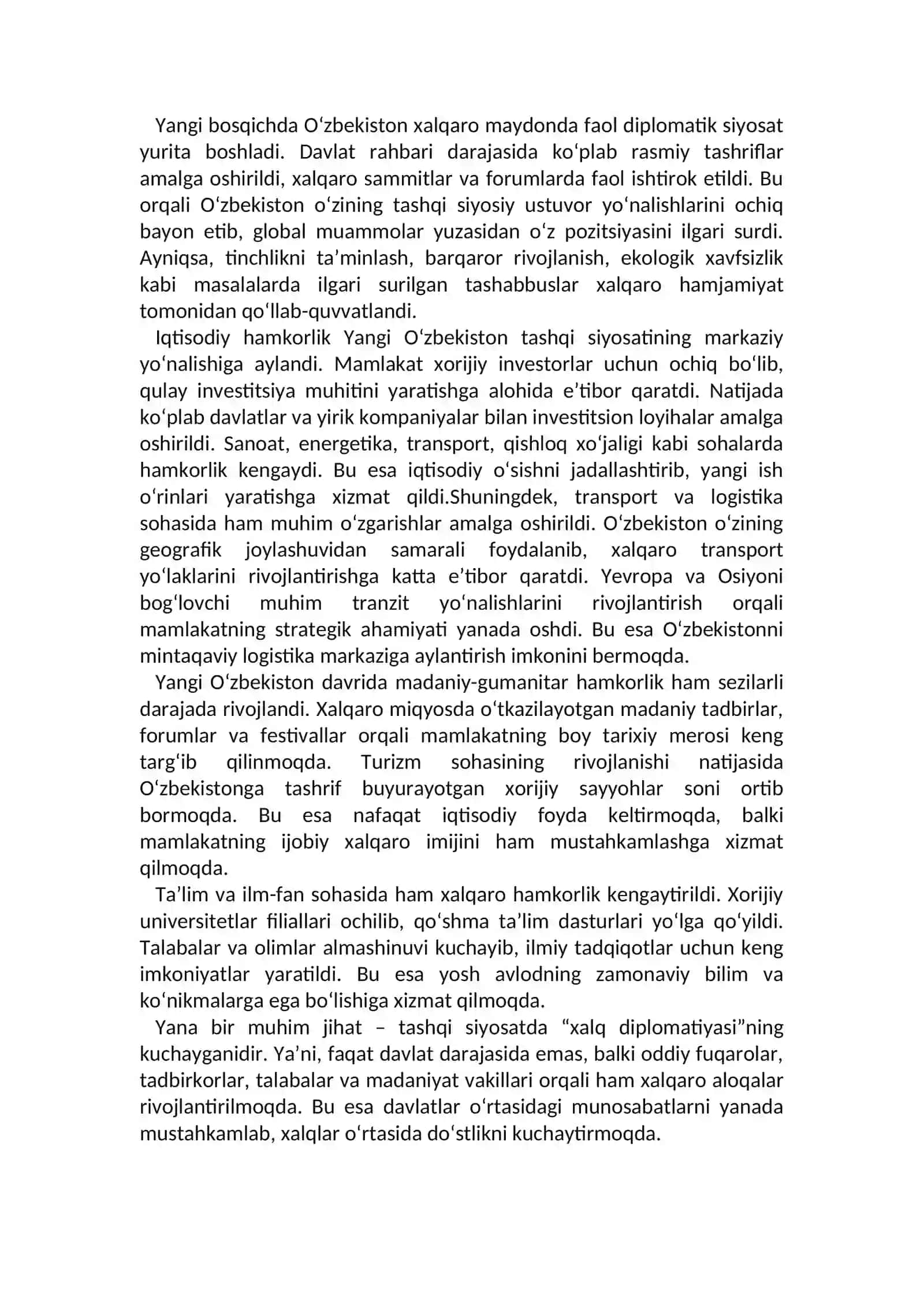 O‘zbekiston va jahon hamjamiyati 4