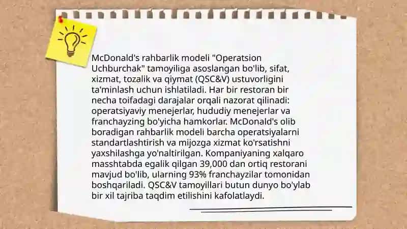 McDonald's korporativ boshqaruv tizimi 4