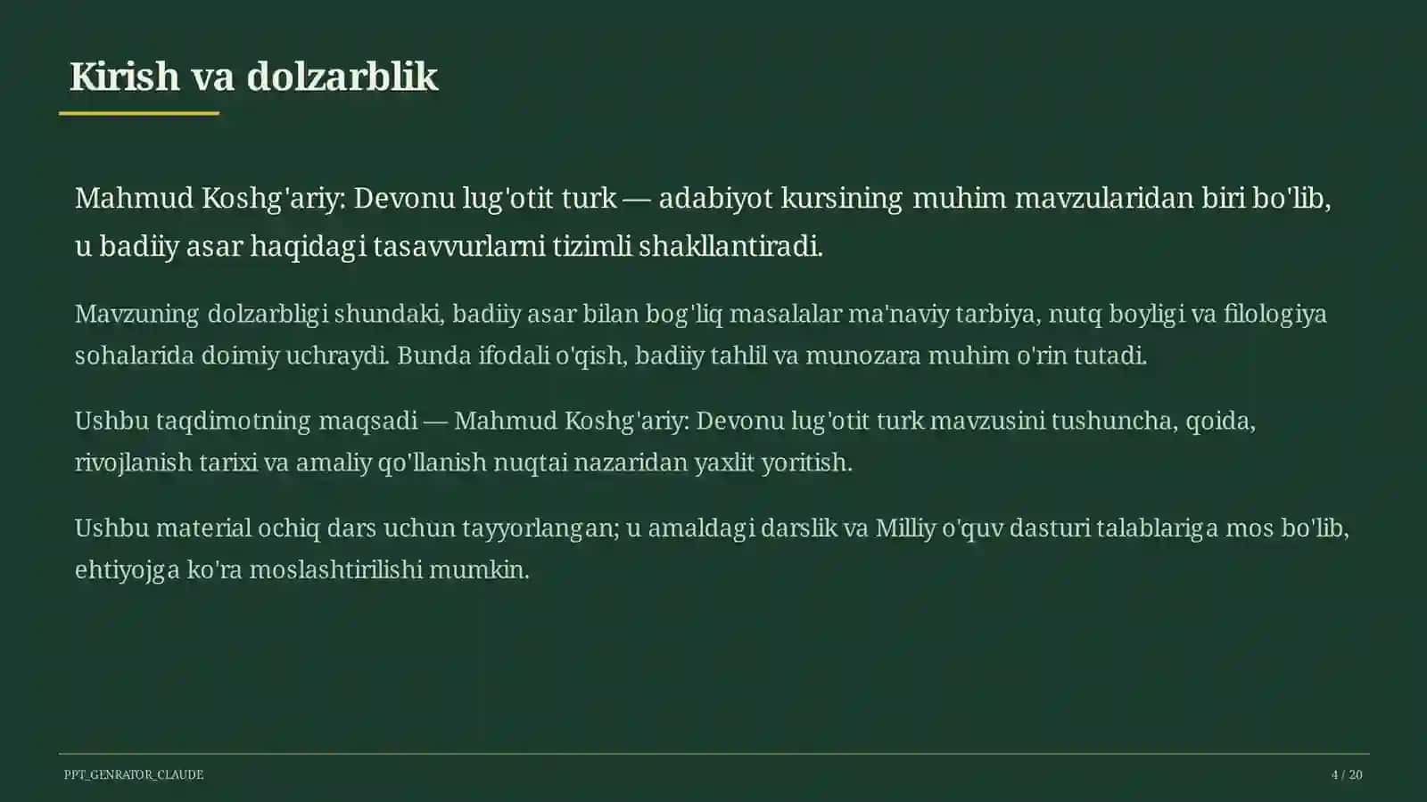 Mahmud Koshg'ariy: Devonu lug'otit turk (7-sinf) 4
