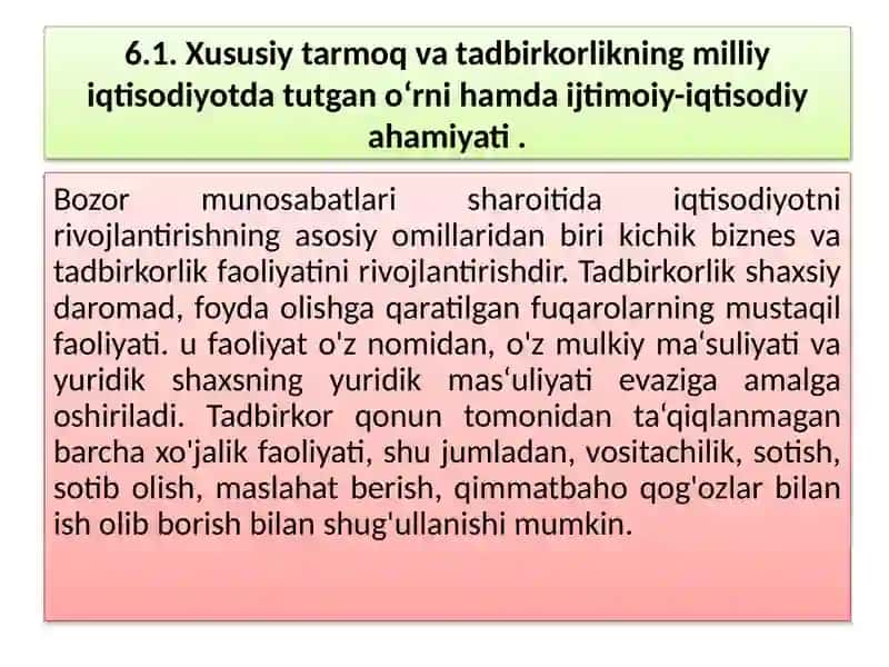 Davlatning iqtisodiyotda xususiy tarmoq va tadbirkorlikni qo`llab-quvvatlash siyosati 4