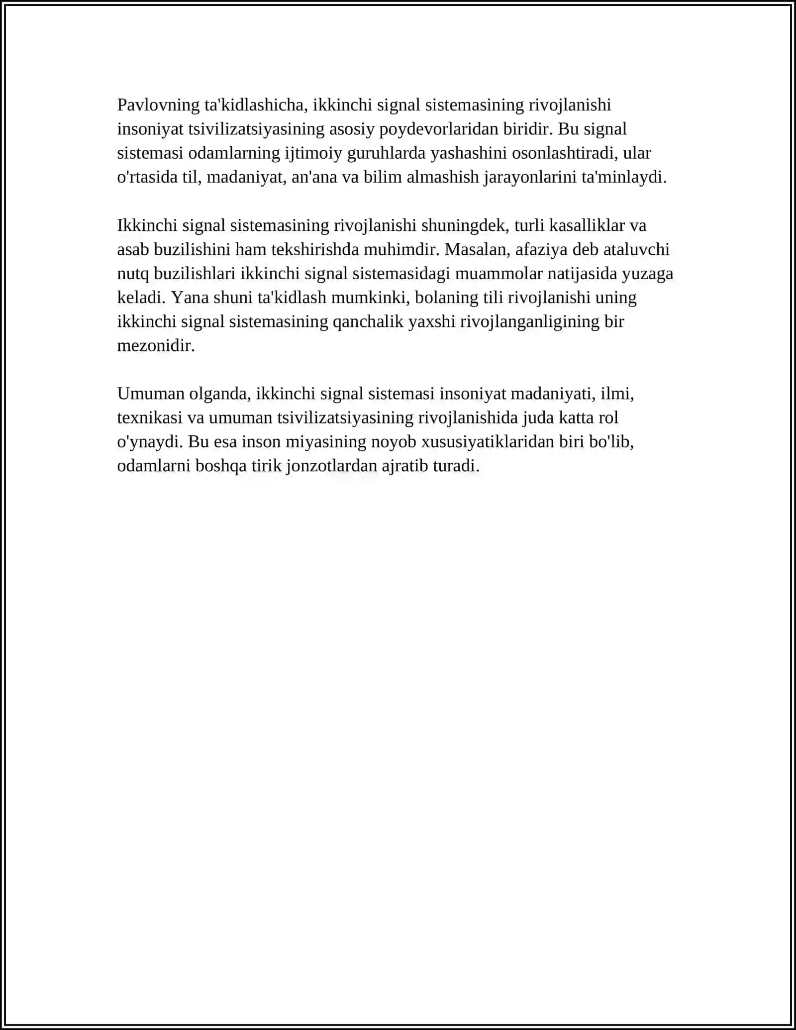 TAFAKKUR VA NUTQ UMUMIYLASHTIRILGAN HOLATI.IKKINCHI SIGNAL SISTEMASI 4