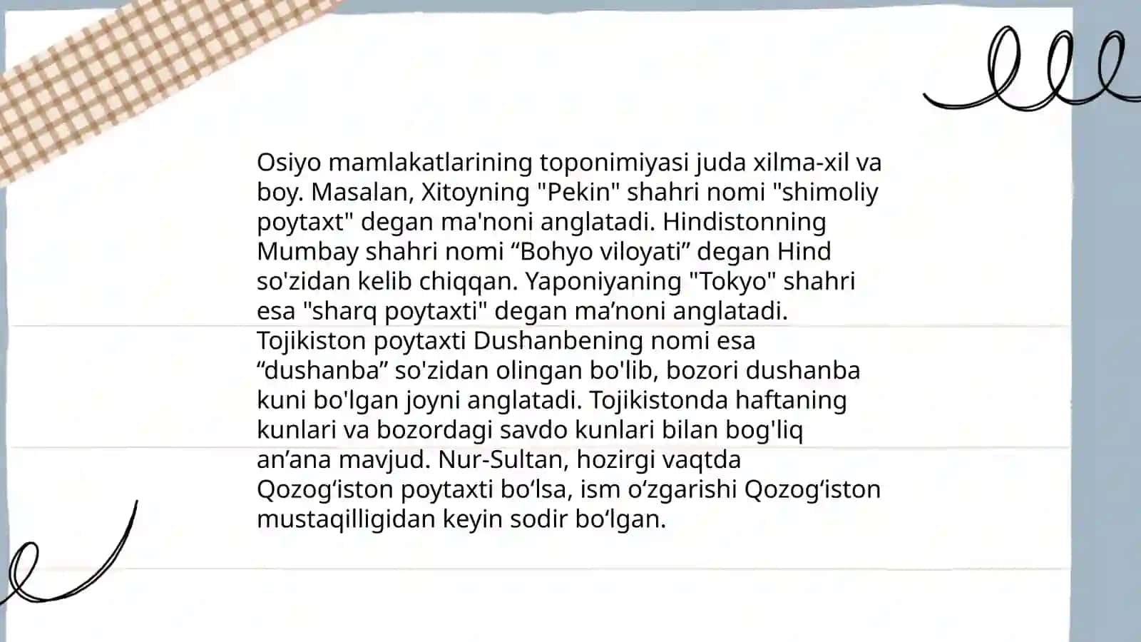 Osiyo va Yevropa toponomiyasi 4