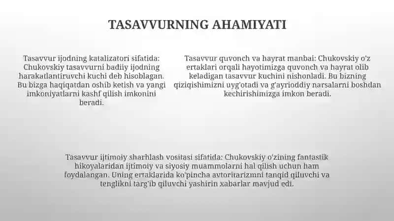 Korney Ivanovich Chukoviskiy Ertak Dostonlarida Ilgari Surilgan Goyalar 4
