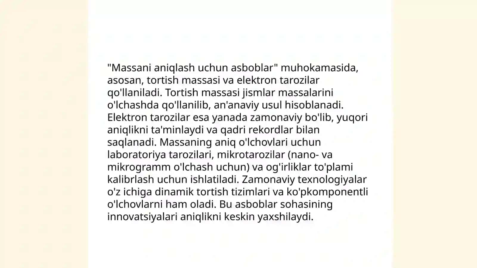 Jismning massasi va uni o'lchash 4