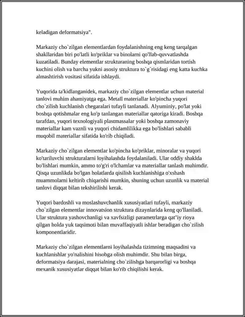 MARKAZIY CHO`ZILGAN ELEMENT HISOBI 4