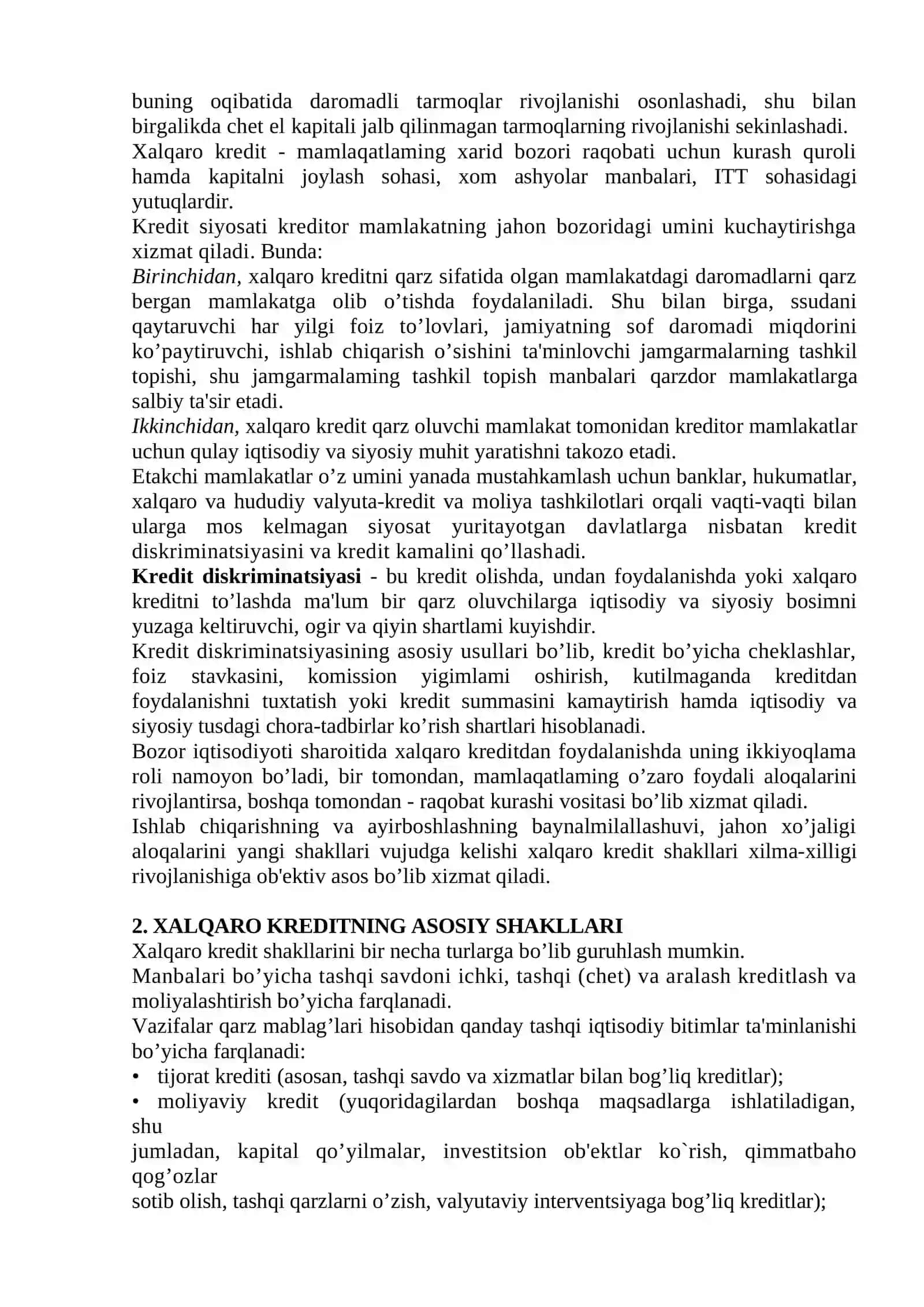 Xalqaro kredit va xorijiy investitsiyalar 4