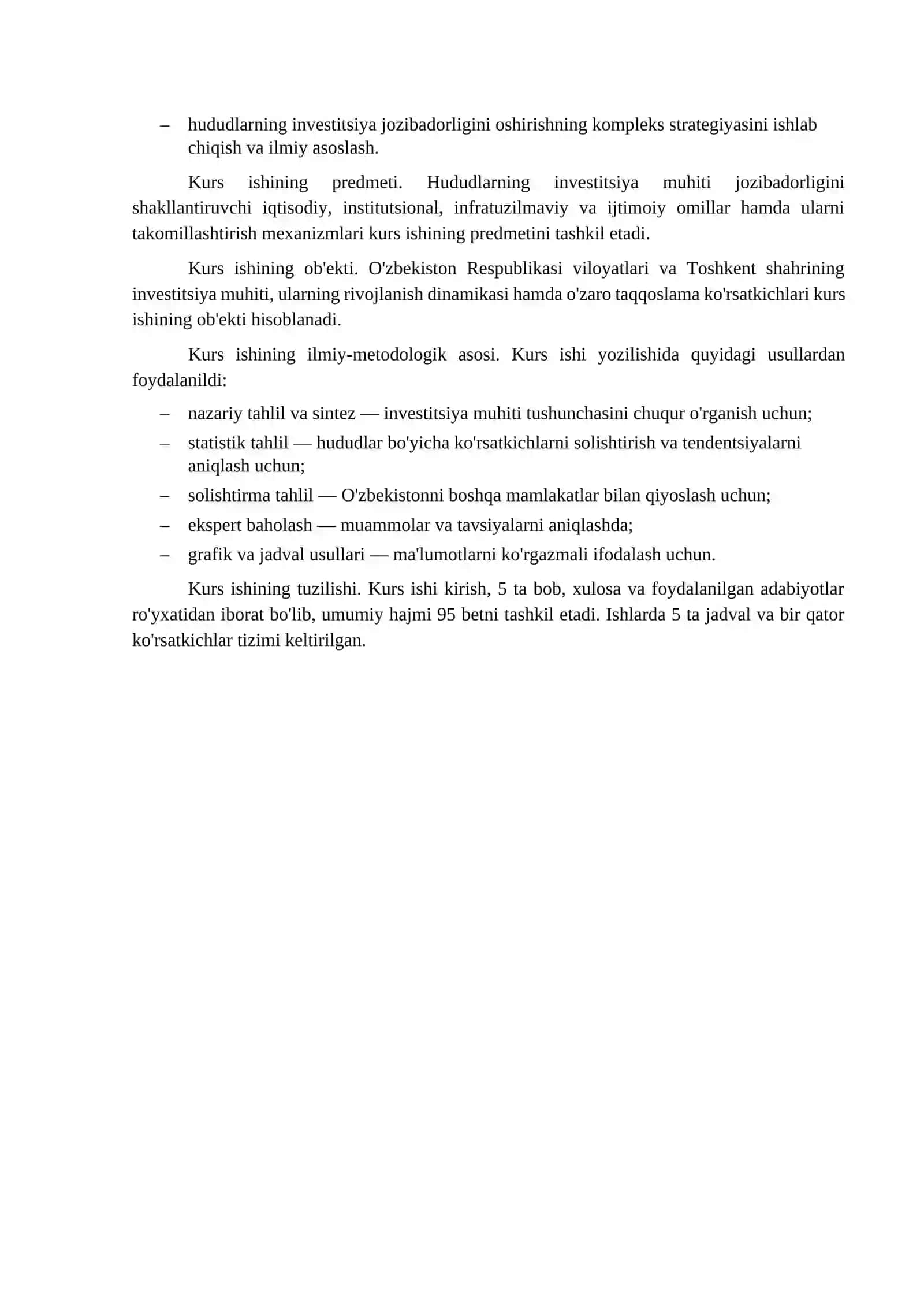 HUDUDLARNING INVESTITSIYA MUHITI JOZIBADORLIGINI OSHIRISHNI TAKOMILLASHTIRISH YO'NALISHLARI 4