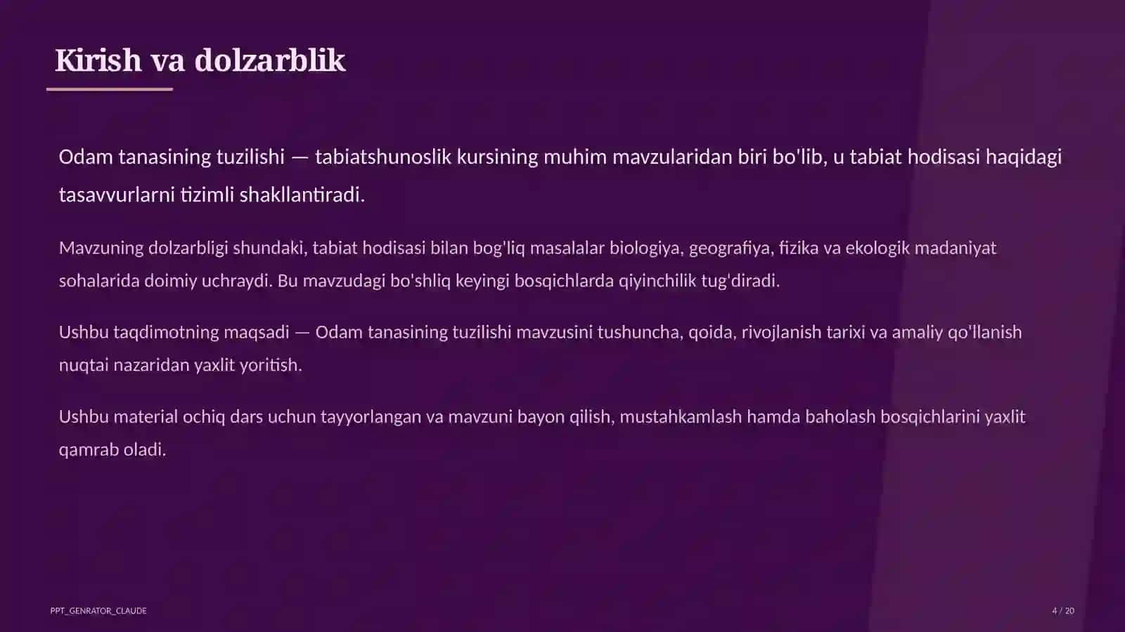 Odam tanasining tuzilishi (2-sinf) 4
