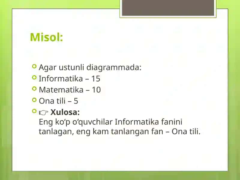 Xulosachiqarishda e'tibor beriladi 4