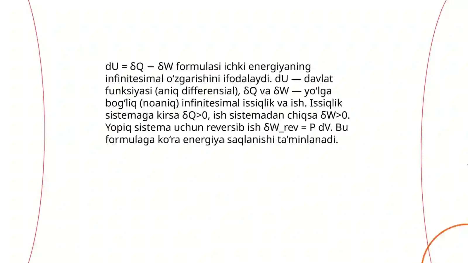 Kimyoviy tеrmоdinаmikаning birinchi qonuni vа uning аnаlitik ifоdаsi 4