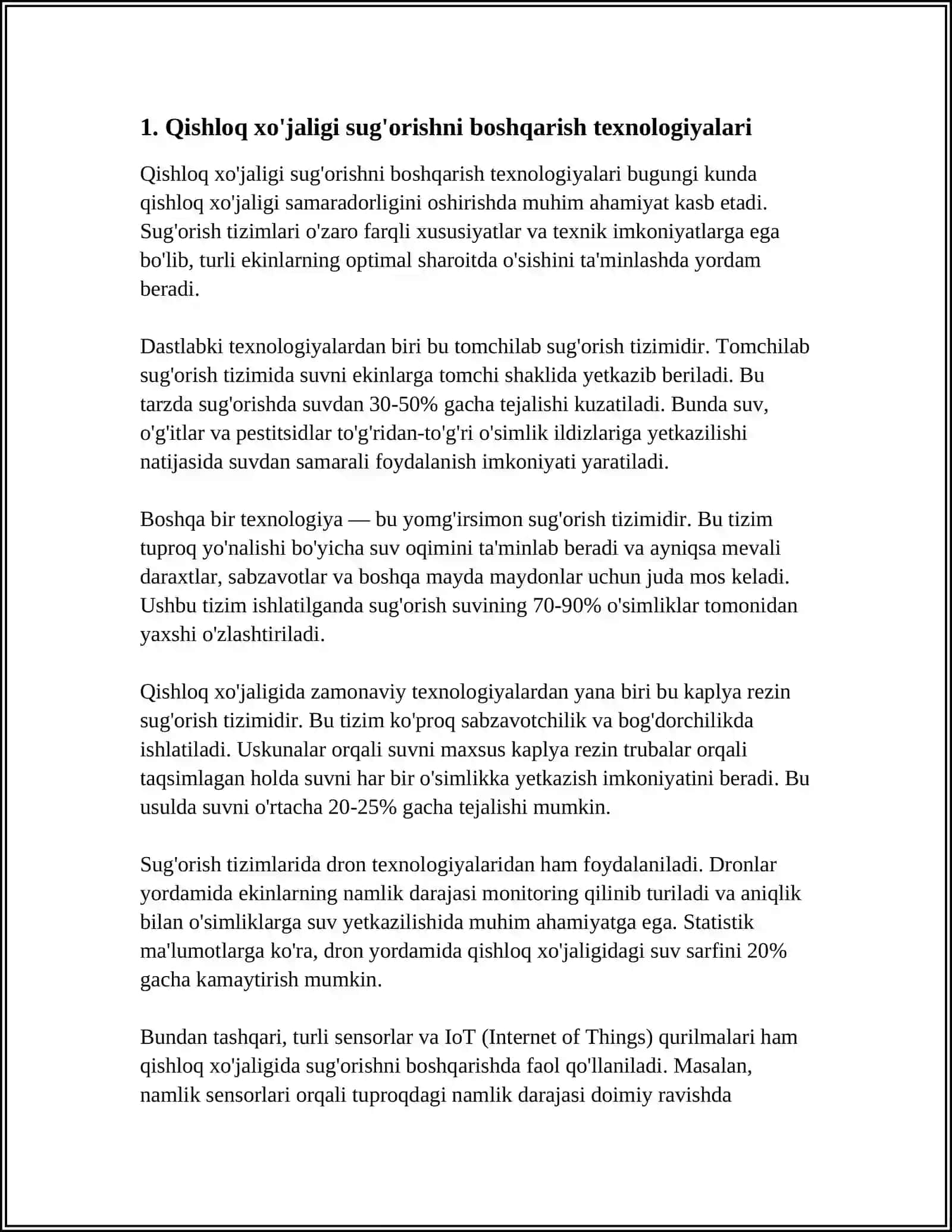 Qishloq xo'jaligi sug'orishni boshqarish texnologiyalari 4