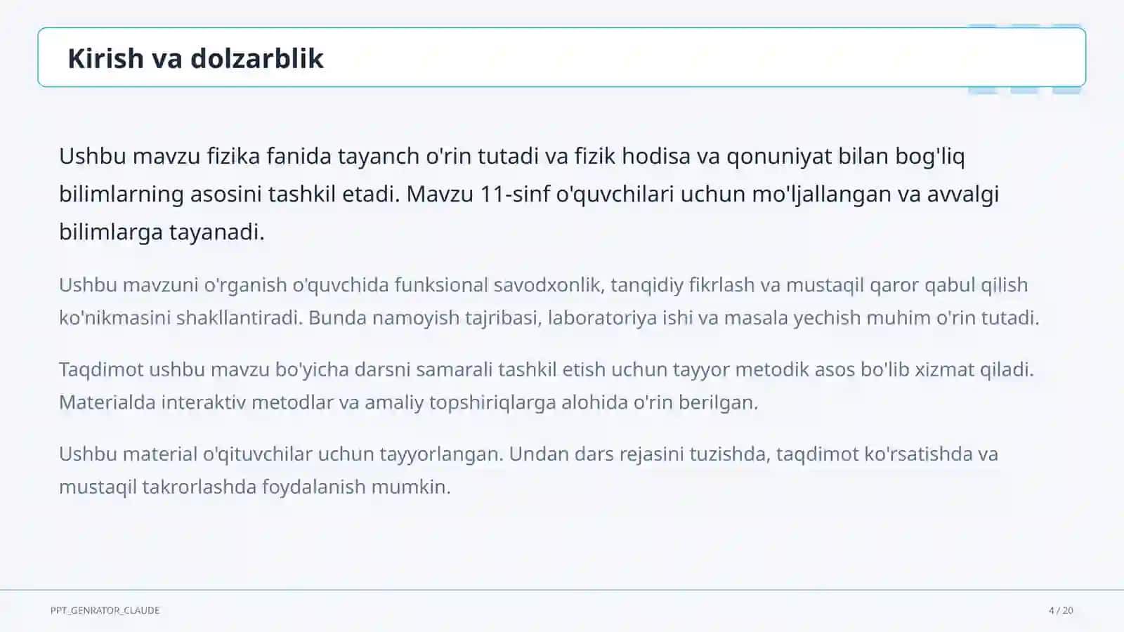 Geometrik optika: yorug'likning qaytishi va sinishi (11-sinf) 4