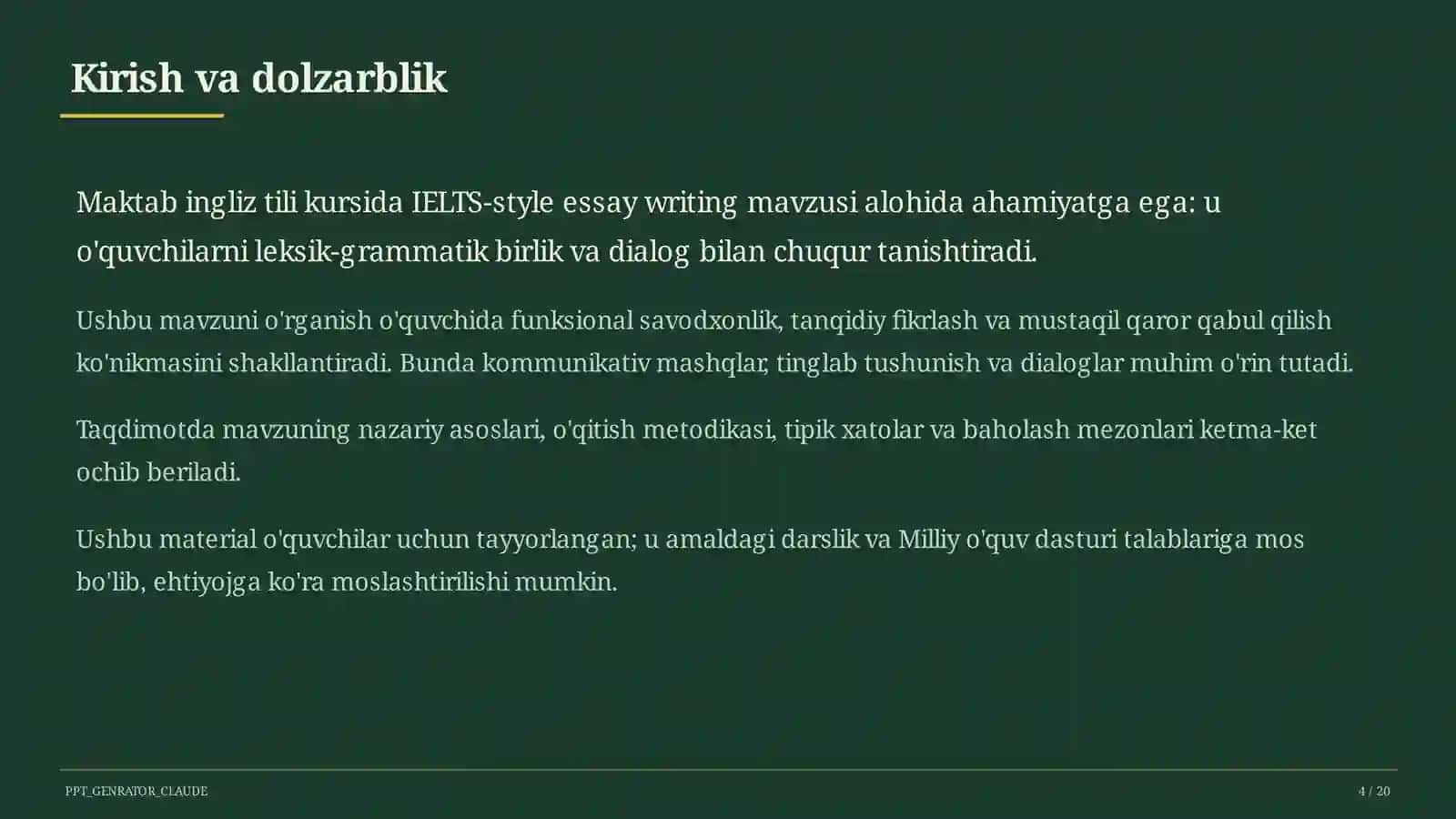 IELTS-style essay writing (11-sinf) 4
