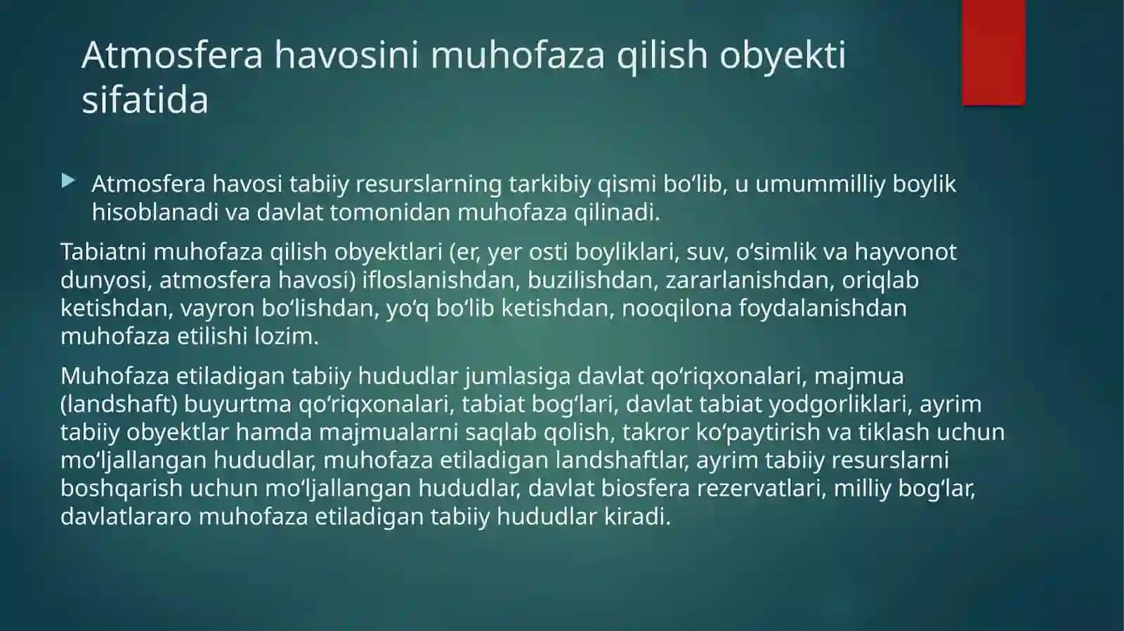 Atmosfera havosidan foydalanish va muhofaza qilish 4