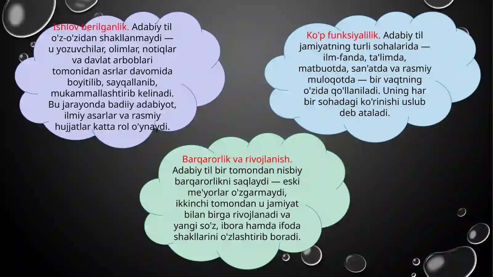 Adabiy til. Xizmat yozishmalari. 4