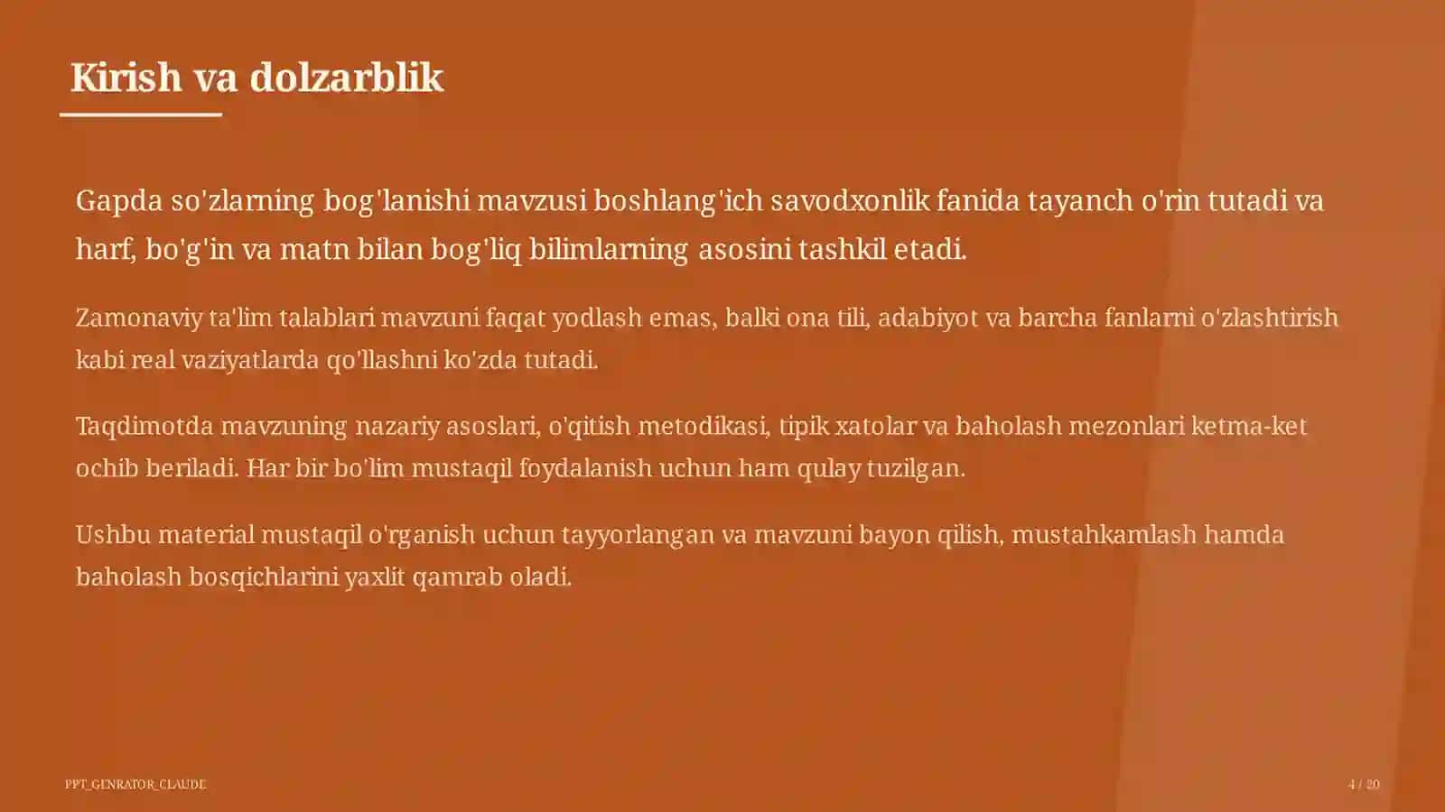 Gapda so'zlarning bog'lanishi (2-sinf) 4