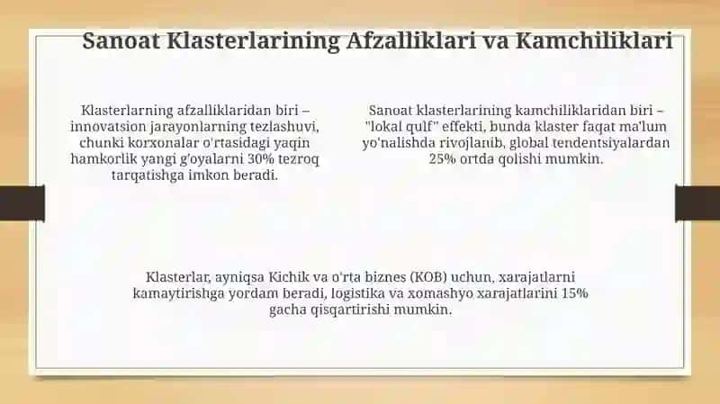 Sanoatda hududiy klasterlarning vujudga kelishi 4