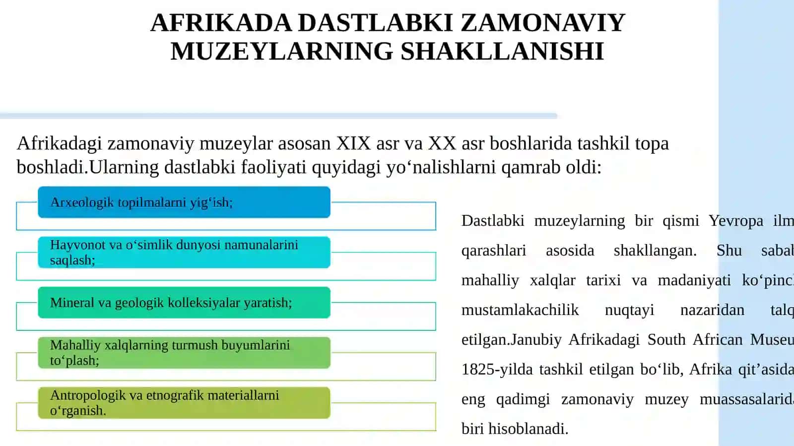 Yangi davrda Afrika muzeylari 4