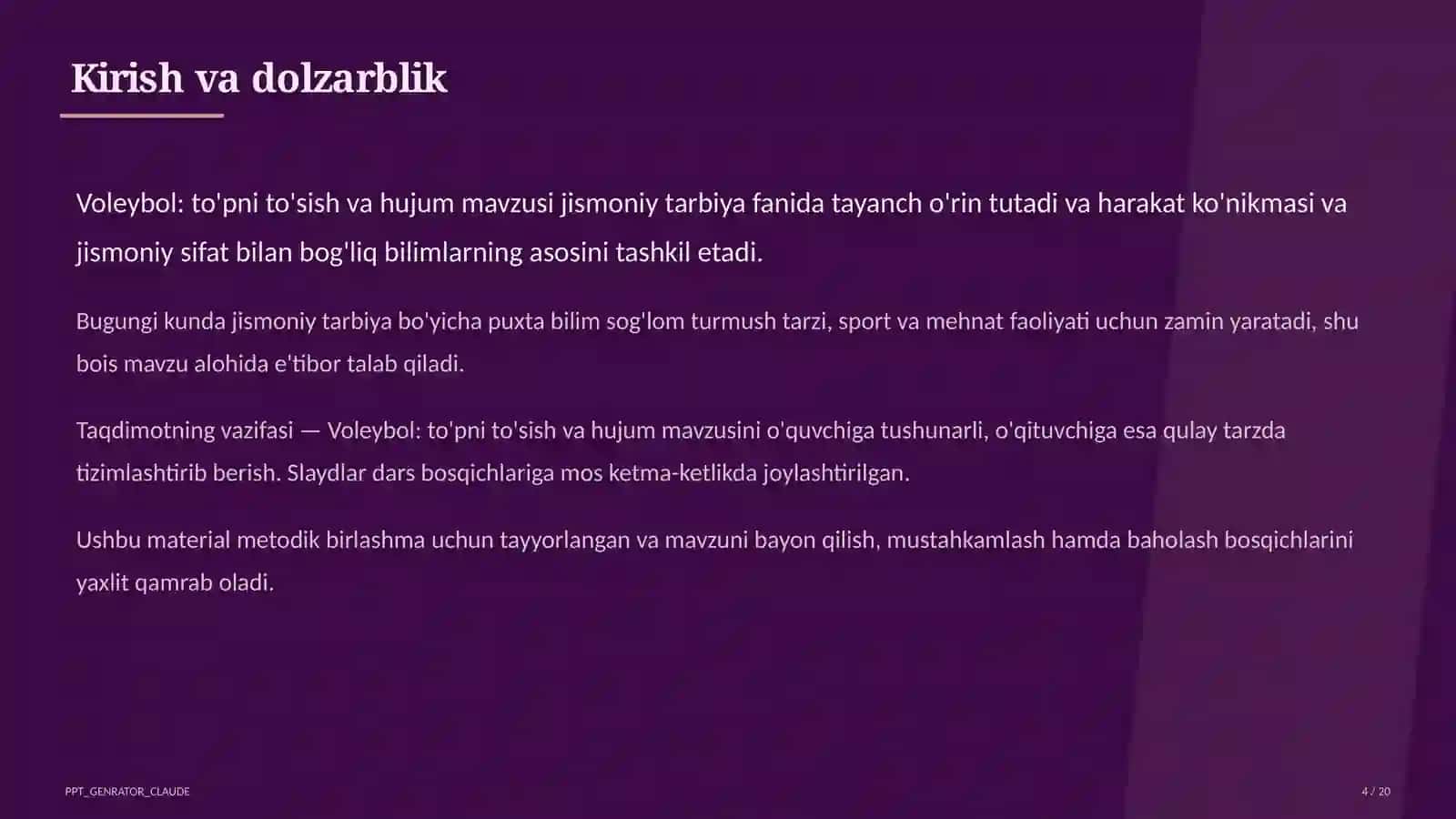 Jismoniy tarbiya (1–11) — metodik birlashma uchun 4