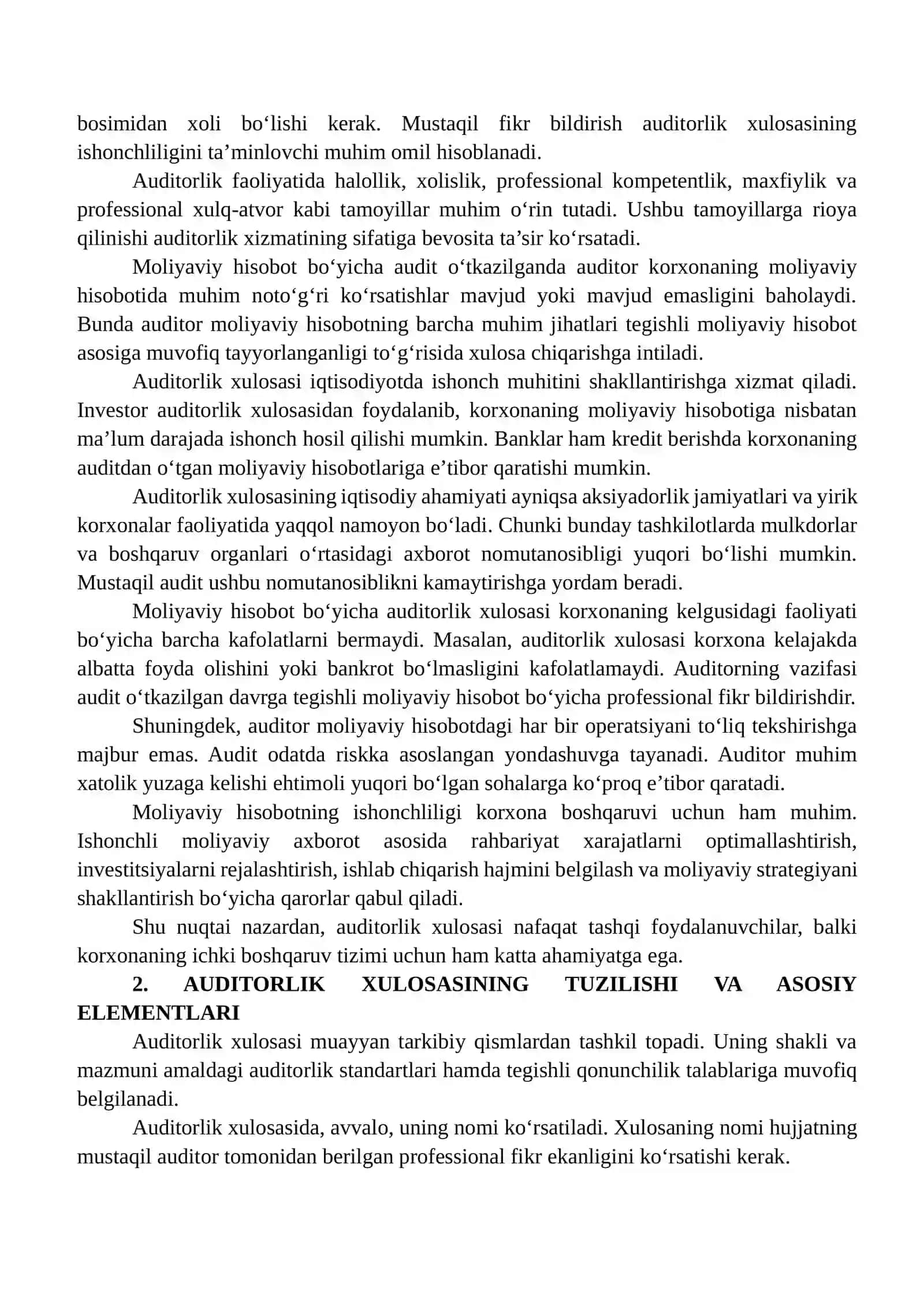 MOLIYAVIY HISOBOT BO‘YICHA AUDITORLIK XULOSALARI 4