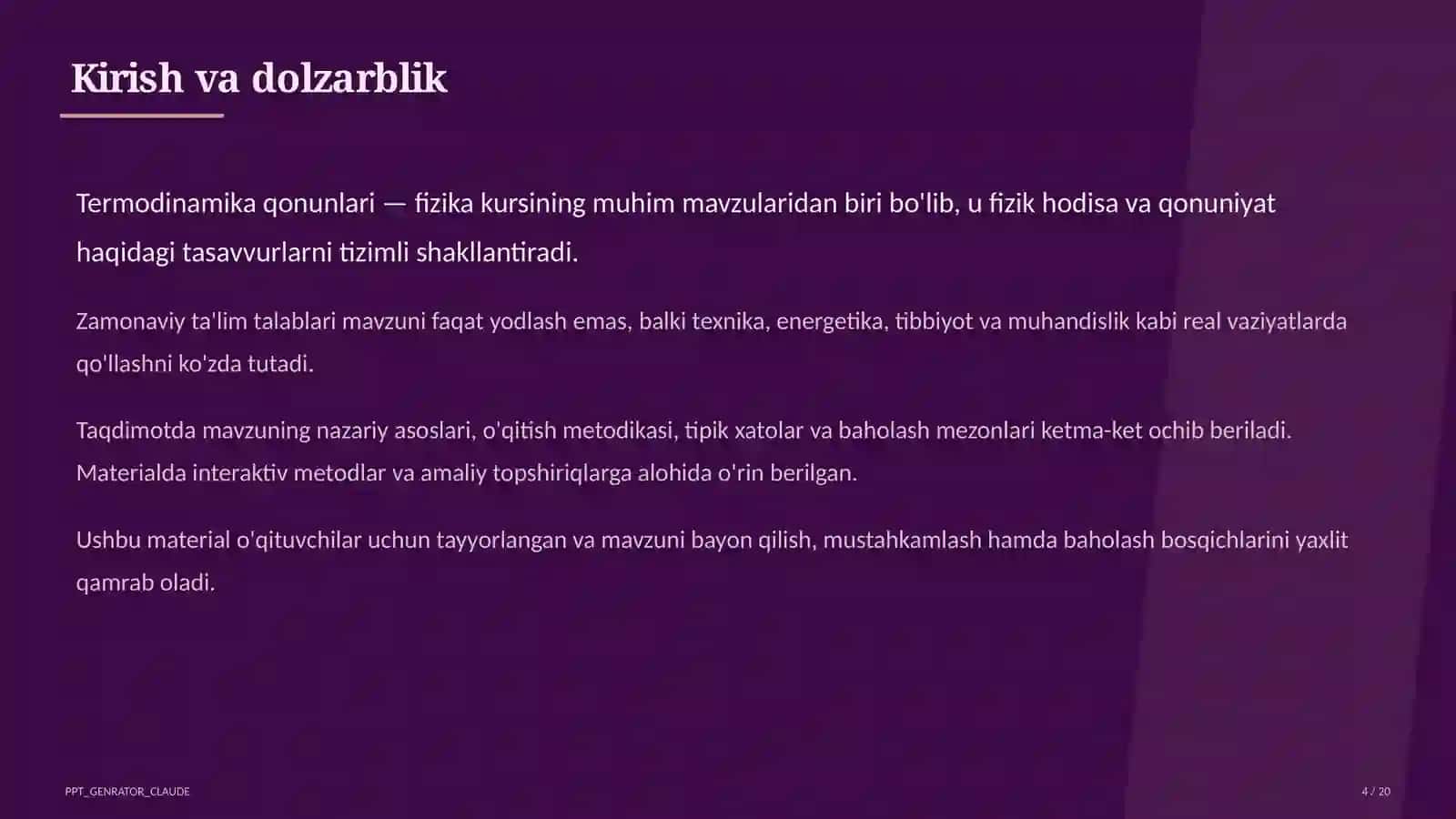 Termodinamika qonunlari (10-sinf) 4