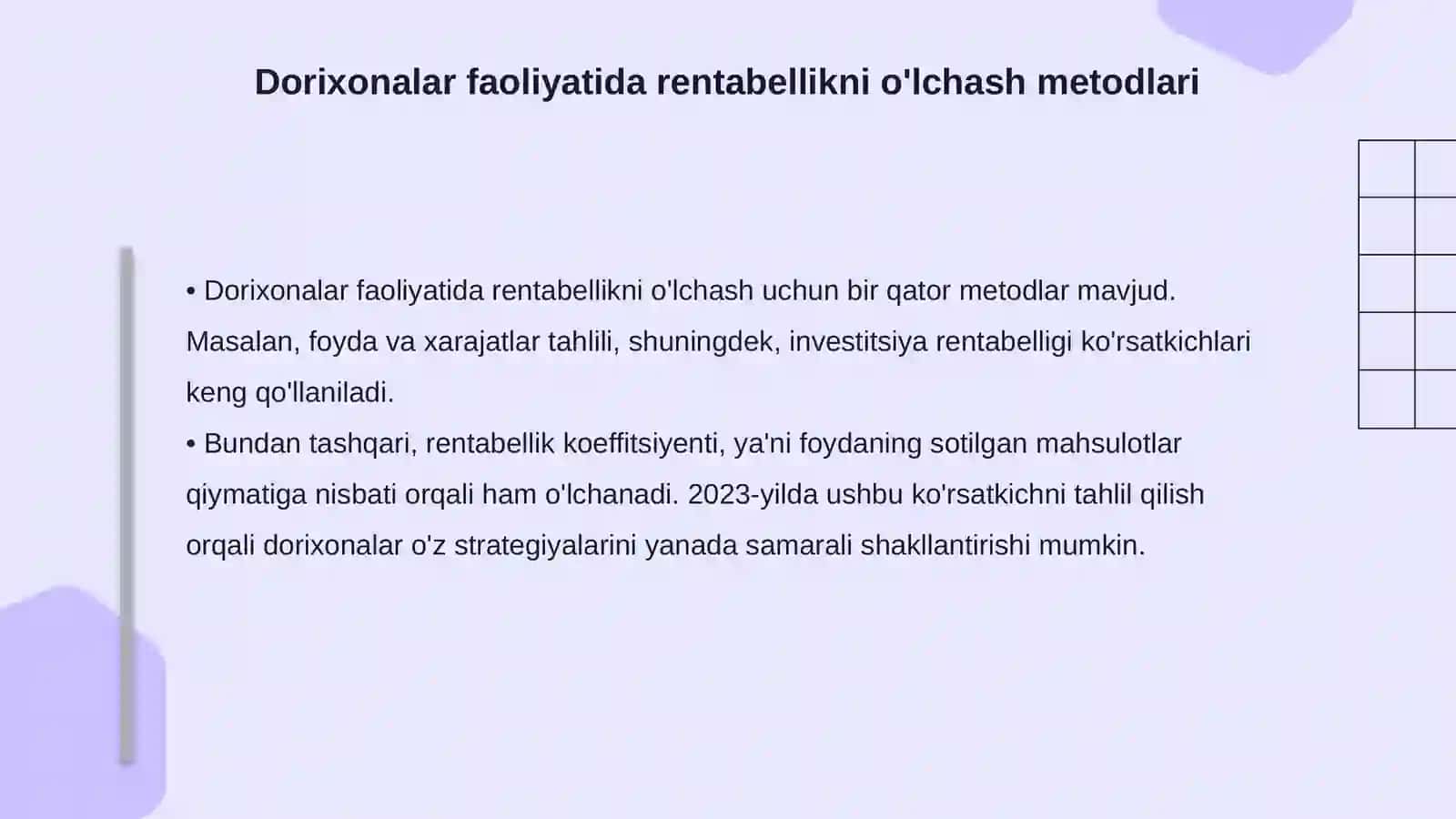 Dorixonalar rentabelligini oshirish yo'llari 4