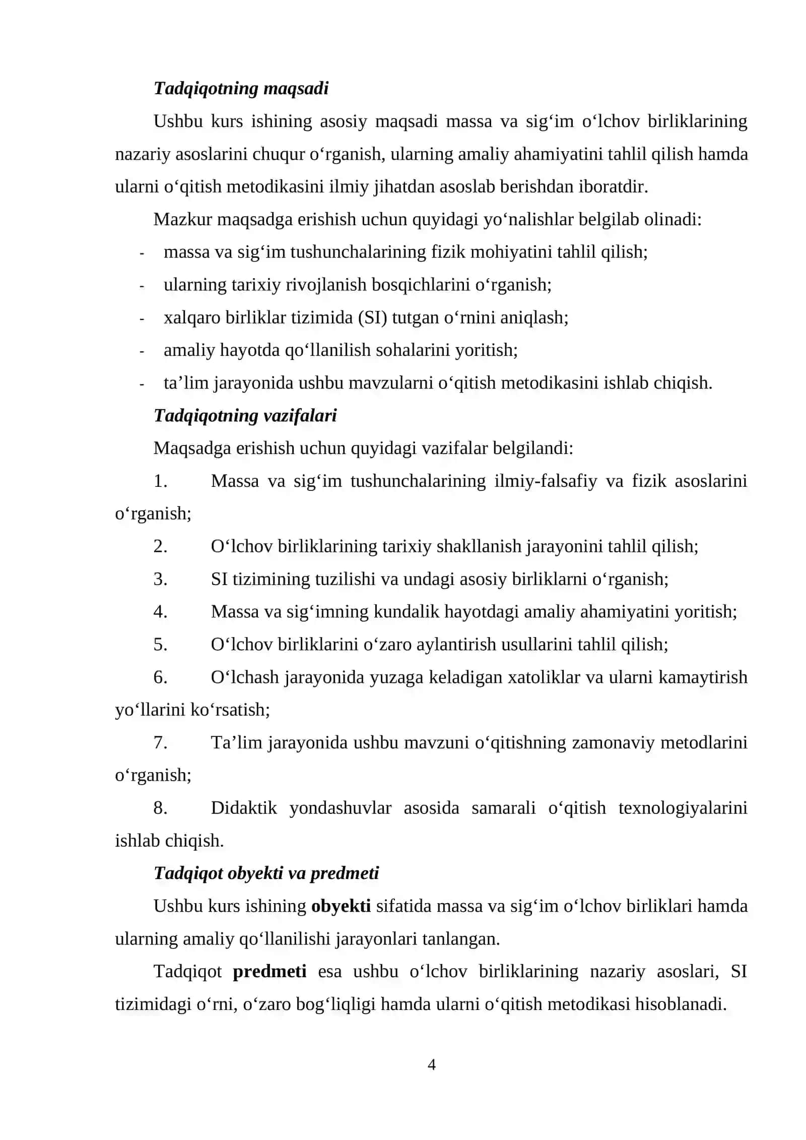 MASSA VA SIGʻIM OʻLCHOV BIRLIKLARI 4