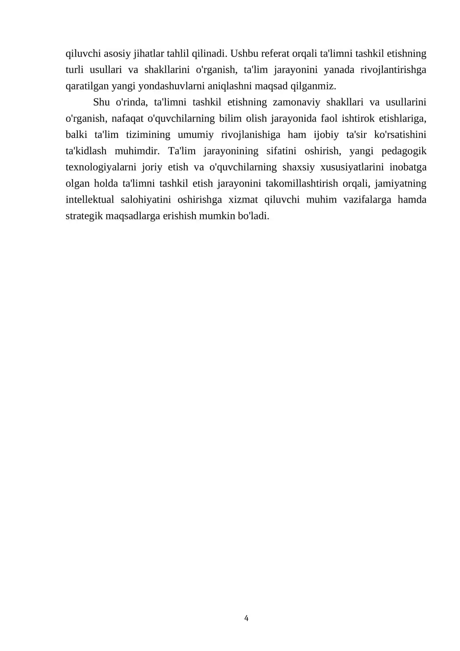 Talimni tashkil etish turlari va shakllari. Dars talimni tashkil etishning asosiy shakli 4
