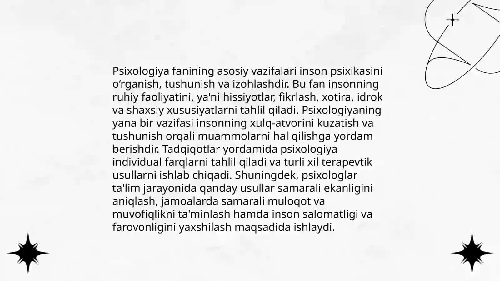Psixologiya fanining asosiy maqsadlari 4