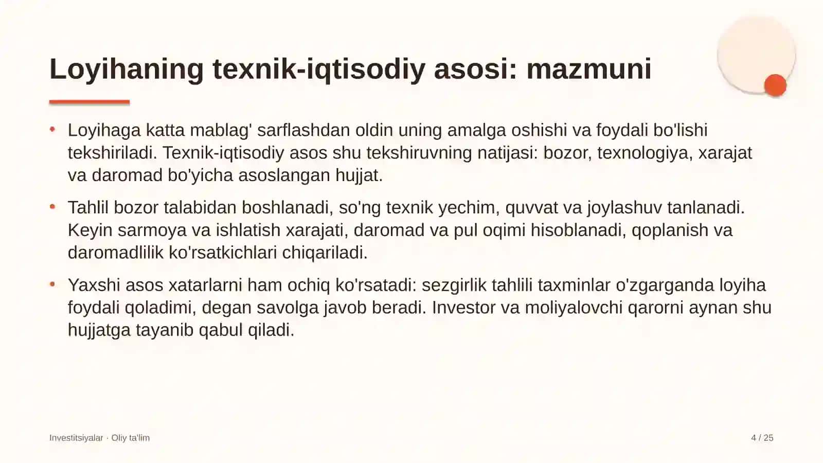 Ko'mir konlarida investitsiya loyihasining texnik-iqtisodiy asoslanishi 4
