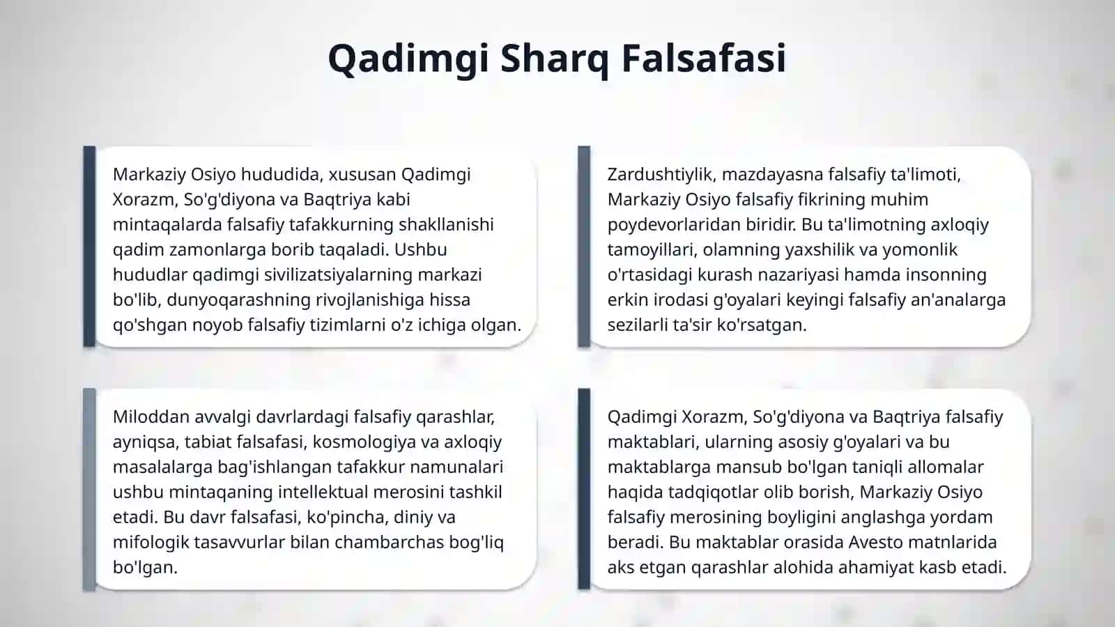Markaziy Osiyoda falsafaviy fikrlarning shakllanishi va rivojlanishi 4
