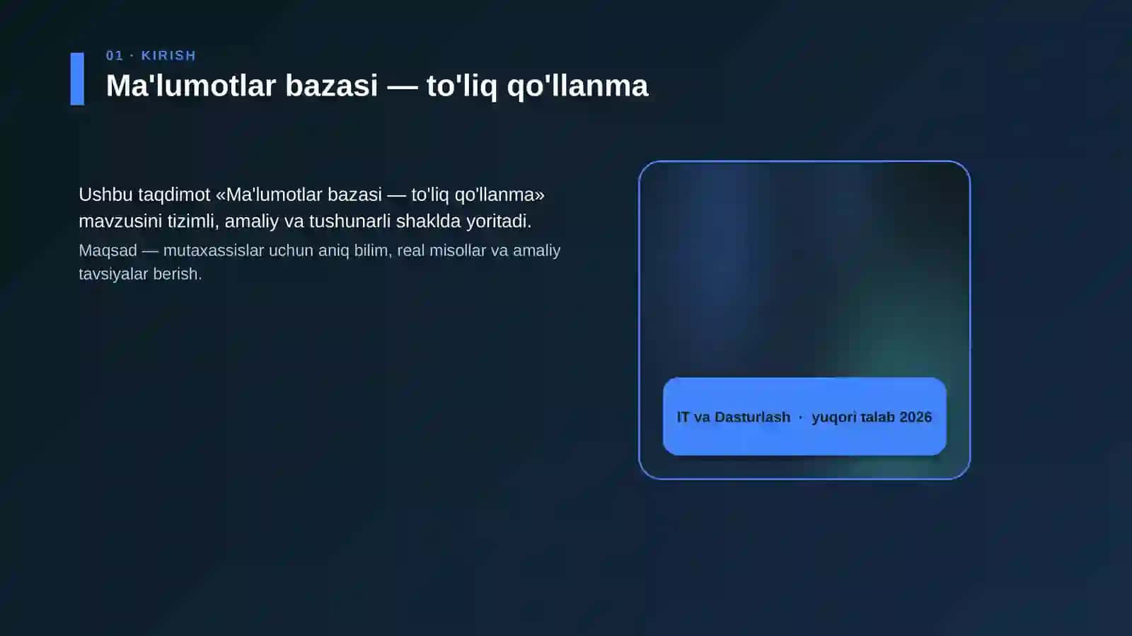 Ma'lumotlar bazasi — to'liq qo'llanma 4