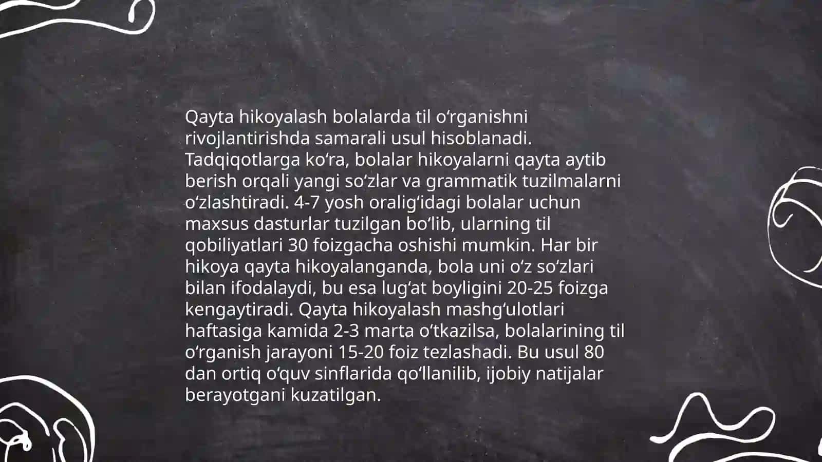 Bolalarni qayta hikoyalashga oʻrgatish boʻyicha ijodiy ishlar tayyorlash 4