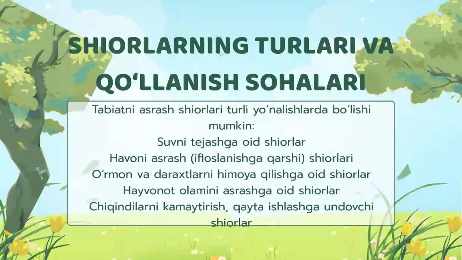 TABIATNI MUHOFAZA QILISHGA OID SHIORLAR 4